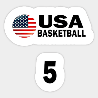 USA Basketball Number 5 T-shirt Design Sticker